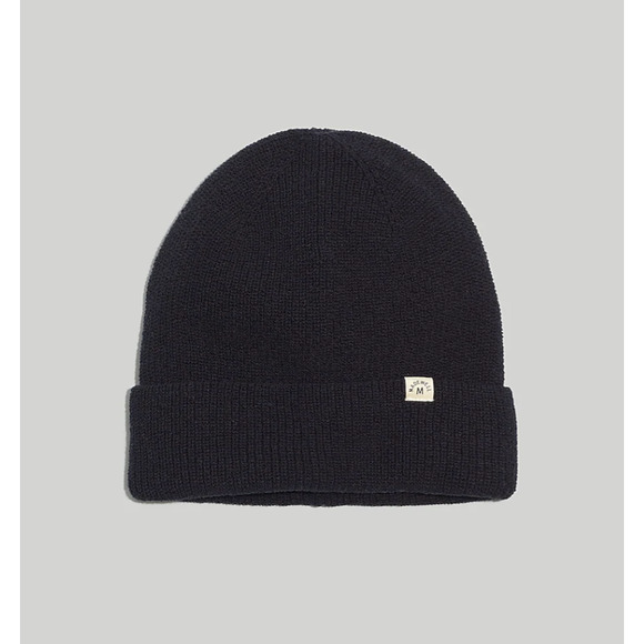 NWT MADEWELL (Re)sourced Cuffed Beanie Black One Sizez - Picture 1 of 6